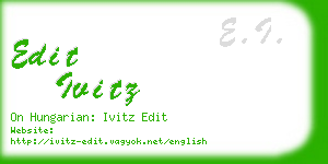 edit ivitz business card